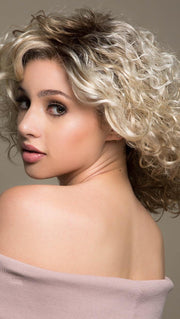 STORYVILLE by ELLEN WILLE in CHAMPAGNE ROOTED | Light Beige Blonde, Medium Honey Blonde, and Platinum Blonde Blend with Dark Roots