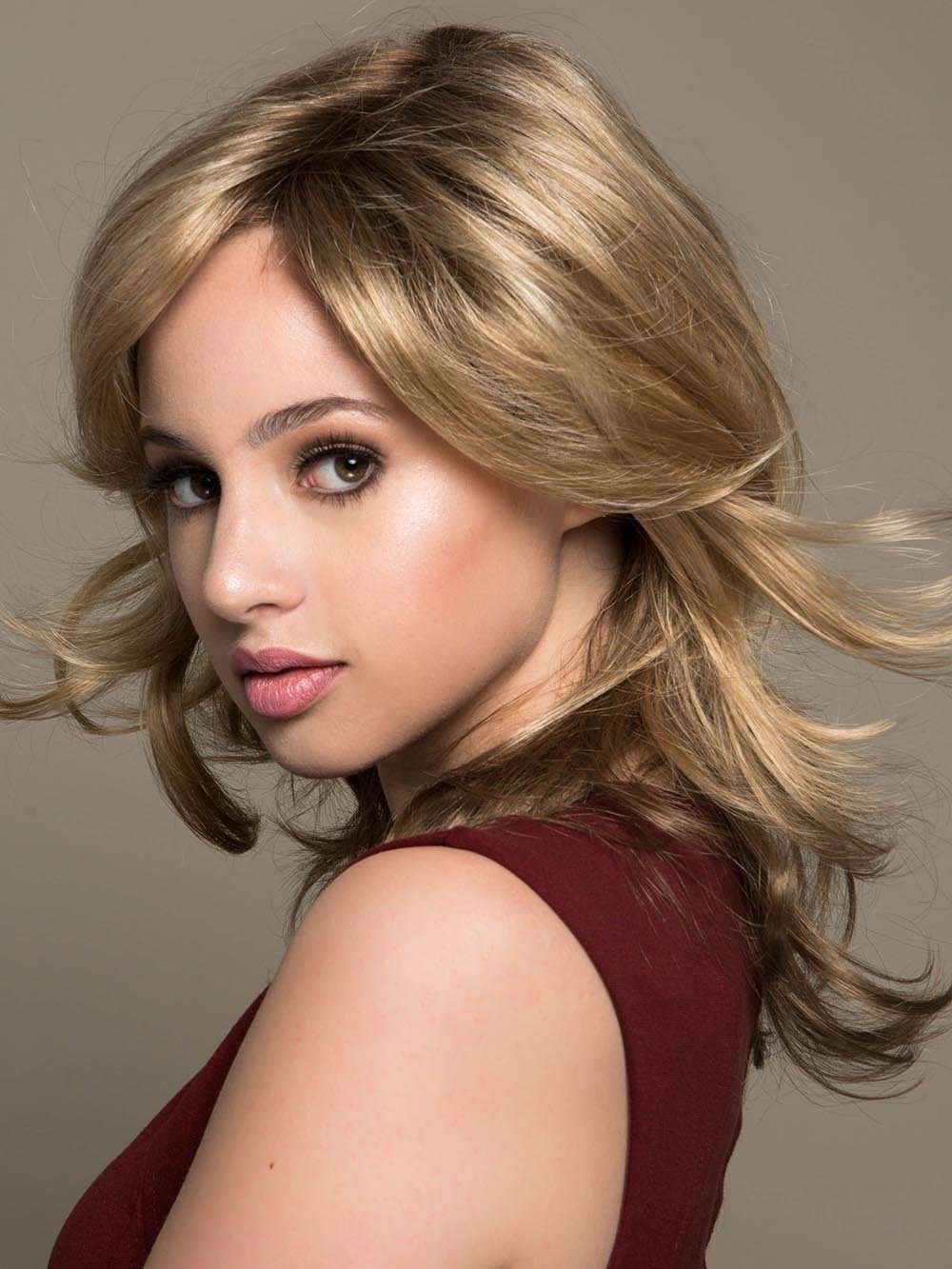 GIGI by JON RENAU in 12FS8 | Light Gold Brown, Light Natural Gold Blonde and Pale Natural Gold-Blonde Blend, Shaded with Medium Brown