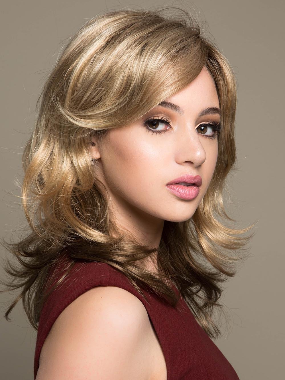 GIGI by JON RENAU in 12FS8 | Light Gold Brown, Light Natural Gold Blonde and Pale Natural Gold-Blonde Blend, Shaded with Medium Brown