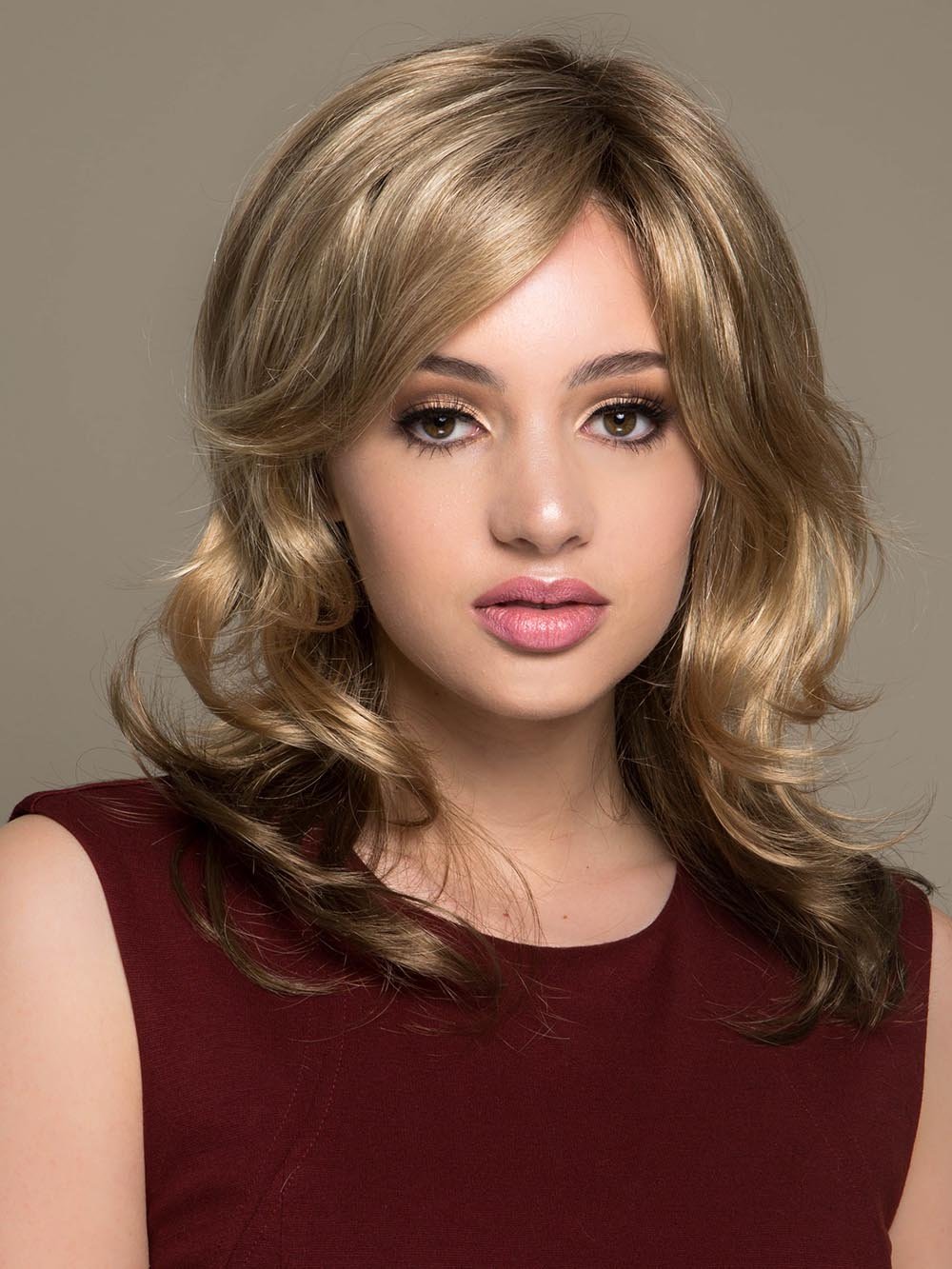GIGI by JON RENAU in 12FS8 | Light Gold Brown, Light Natural Gold Blonde and Pale Natural Gold-Blonde Blend, Shaded with Medium Brown