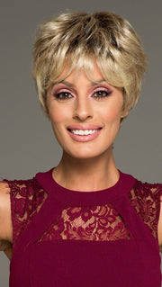 CRUSHING ON CASUAL by RAQUEL WELCH in SS14/88 SHADED GOLDEN WHEAT | Dark Blonde Evenly Blended with Pale Blonde Highlights and Dark Roots