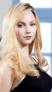 PLF 006HM by LOUIS FERRE in SUNSHINE GOLD | Dark Brown Root and Light Blonde Blended with Light Red Tones (PIECE WAS CURLED TO GET THIS LOOK)