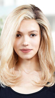 PLF 007HM by LOUIS FERRE in GINGER BLONDE TWIST | Light Blonde Blended with Light Red Tones, and Medium Brown Root