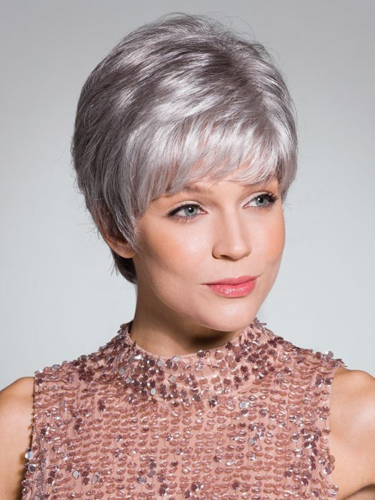 LIV by Rene of Paris in SILVER-STONE | Silver Medium Brown blend that transitions to more Silver then Medium Brown then to Silver Bangs PPC MAIN IMAGE FB MAIN IMAGE