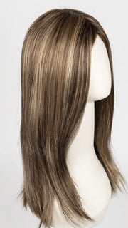 CHOCOLATE-FROST-R | Dark Brown Base with Honey Blonde and Platinum Highlights with Dark Brown Roots