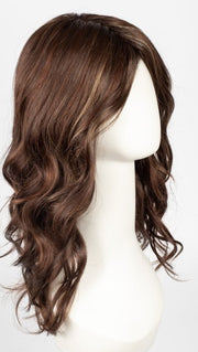 RAZBERRY-ICE-LR | Dark Auburn with Medium Auburn Base with Copper and Strawberry Blonde Highlights with Longer Dark Roots