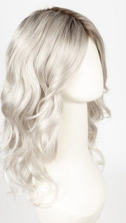 SMOKE-IVORY | Mid-Cool Beige Brown Root Softly Blended into A Finely Woven Platinum White that Transcends into Smoked Ivory Strands and White-Tipped Ends