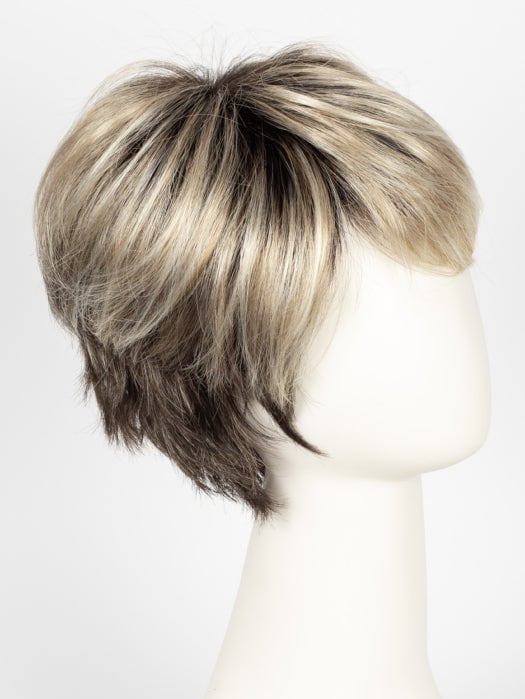 BISQUIT BLONDE ROOTED | Darkest Brown with Light Golden Blonde and Winter White Blend with Shaded Roots