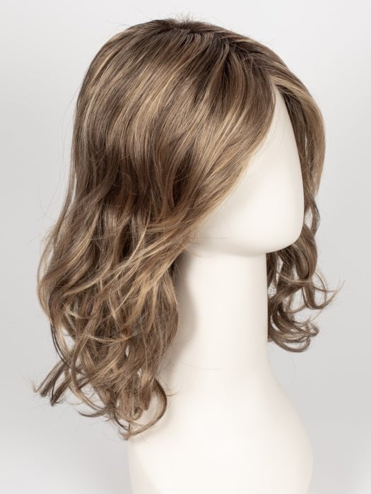 24BT18S8 SHADED MOCHA | Medium Natural Ash Blonde & Light Natural Gold Blonde Blend, Shaded with Medium Brown