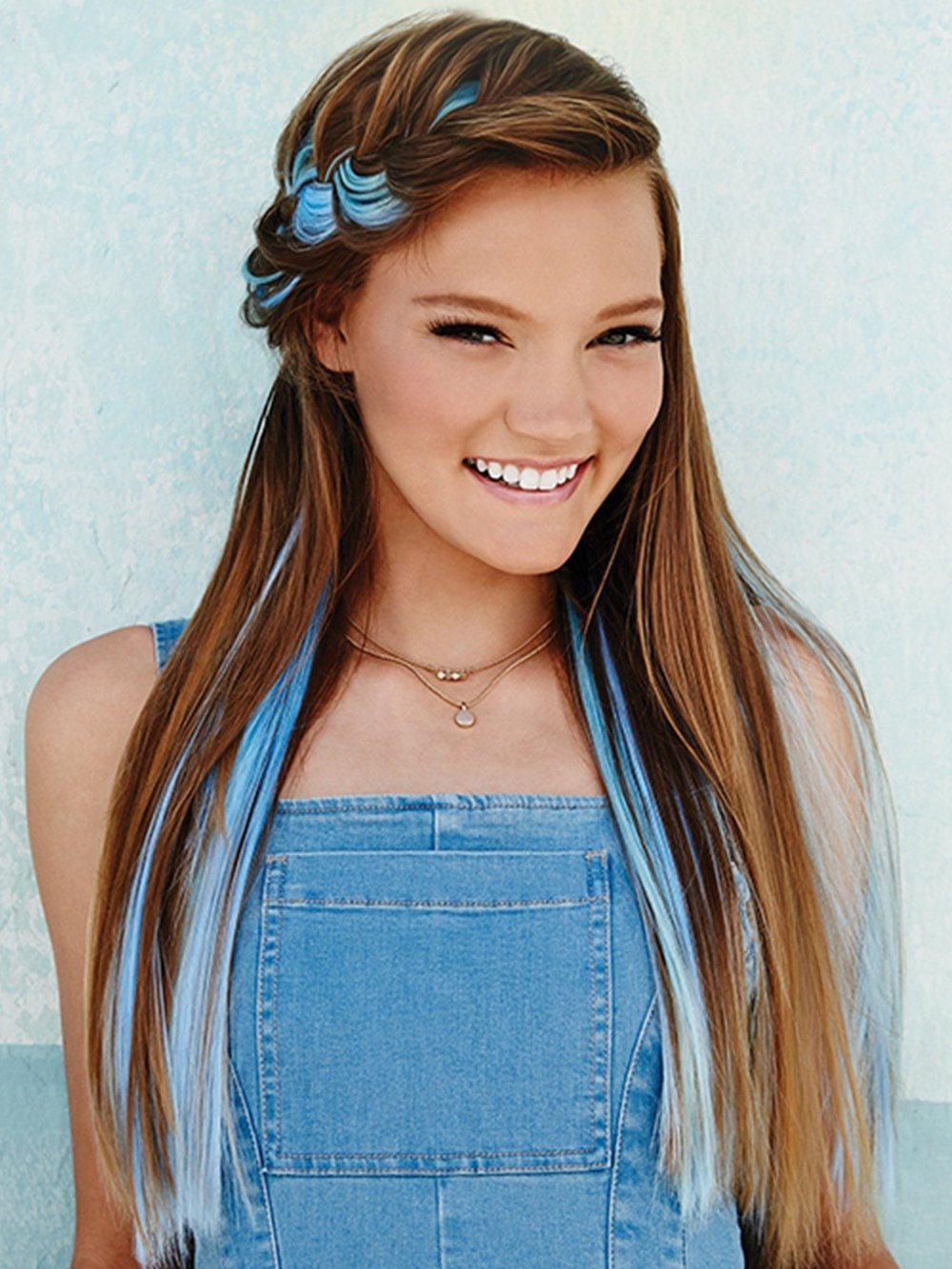 COLOR STRIP EXTENSION by POP by hairdo in Blue Frosting & Royal Blue PPC MAIN IMAGE FB MAIN IMAGE