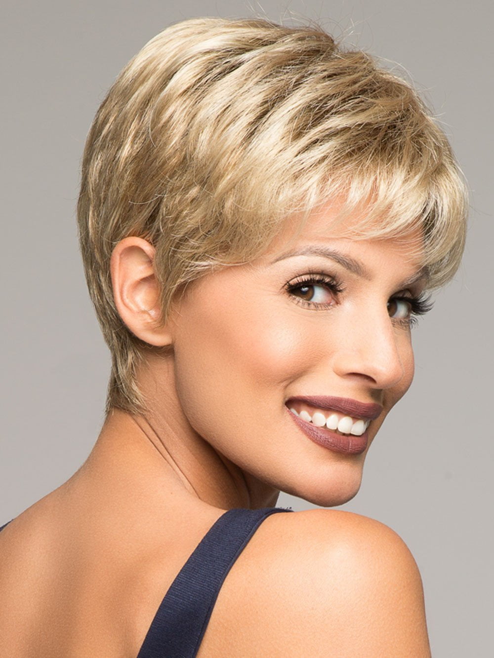AIR by Ellen Wille in SANDY-BLONDE-ROOTED = Medium Honey Blonde, Light Ash Blonde, and Lightest Reddish Brown blend with Dark Roots PPC MAIN IMAGE 