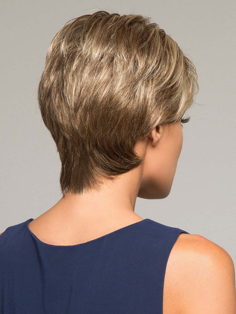 BEAUTY by ELLEN WILLE IN SANDY BLONDE ROOTED | Medium Honey Blonde, Light Ash Blonde, and Lightest Reddish Brown Blend with Dark Roots