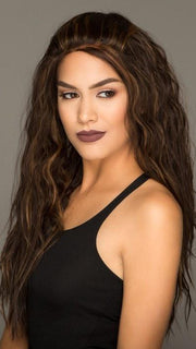 URBAN GYPSY Wig by Forever Young in HL4/27 | Medium Dark Brown highlighted with Strawberry Blonde