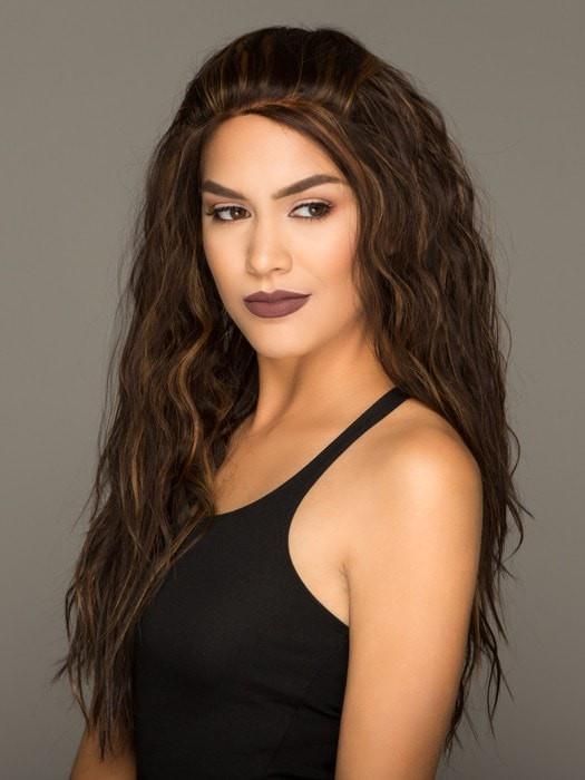URBAN GYPSY Wig by Forever Young in HL4/27 | Medium Dark Brown highlighted with Strawberry Blonde