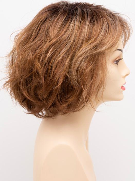 CREAMED-COFFEE | Medium Brown roots and base with Cinnamon and Golden Blonde highlights