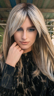 CAMILLA by Jon Renau in 12FS8 SHADED PRALINE | Light Gold Brown, Light Natural Gold Blonde & Pale Natural Gold-Blonde Blend, Shaded with Medium Brown