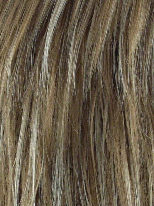 NUTMEG F | Rooted Medium Blonde and Honey Brown Base Frosted with Platinum Blonde Highlights