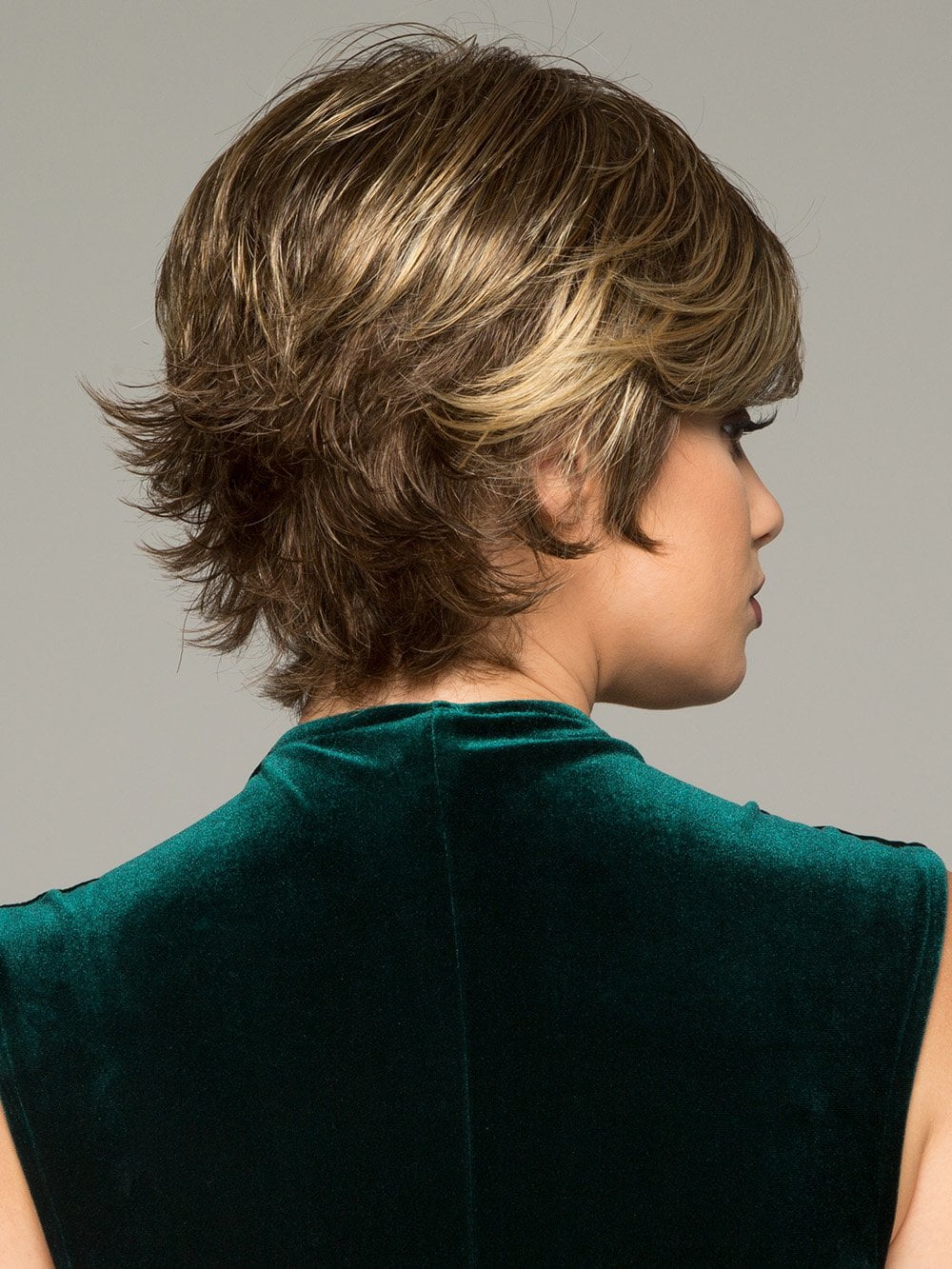 BOOST by RAQUEL WELCH in R11S GLAZED MOCHA | Warm Medium Brown with Golden Blonde Highlights on Top	