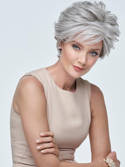 READY FOR TAKEOFF by Raquel Welch in RL51/61 ICED GRANITA | Lightest Grey Progresses to a Deep Grey at the Nape. PPC MAIN IMAGE FB MAIN IMAGE
