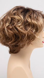 GOLDEN-NUTMEG | Medium Brown roots with overall Warm Cinnamon base and Golden Blonde highlights