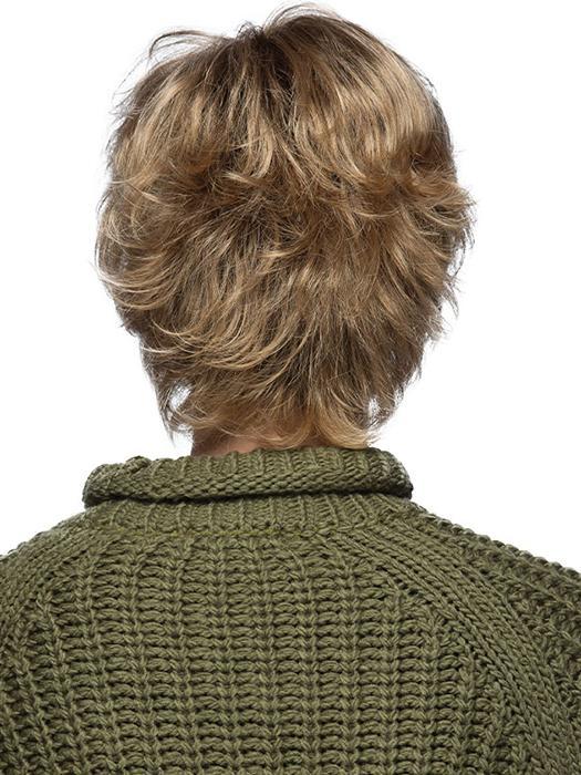 MANDY by ESTETICA in R24/18BTRT8 | Light ash brown blended and tipped with medium gold blonde highlights with medium gold brown roots.