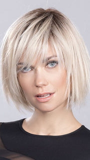 LIGHT CHAMPAGNE ROOTED 23.25.24 | Lightest Pale Blonde and Lightest Golden Blonde with Lightest Ash Blonde Blend and Shaded Roots | Style shown has been heat styled straight