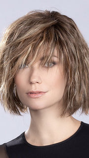 TOBACCO ROOTED 12.26.27 | Lightest Brown, Light Golden Blonde, and Dark Strawberry Blonde Blend with Shaded Roots | Style shown has been heat styled straight
