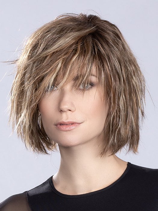TOBACCO ROOTED 12.26.27 | Lightest Brown, Light Golden Blonde, and Dark Strawberry Blonde Blend with Shaded Roots | Style shown has been heat styled straight
