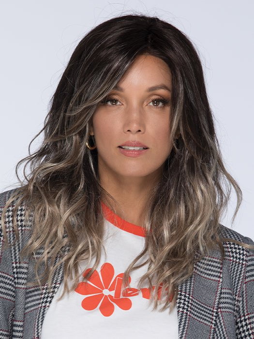 AMERICANO | Dark Brown Base with Medium Golden Brown, Pale Blonde, and Platinum Blonde Highlights