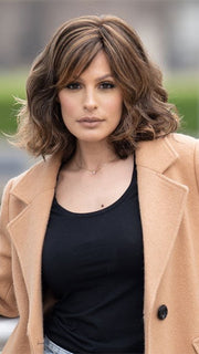 Roxie host @ wigs.com/Live in color: CHOCOLATE CARAMEL | Medium Brown with Soft Red and Blonde highlights