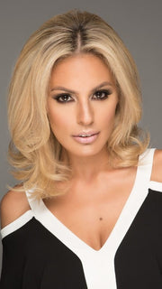 EASICROWN HH 12" by easihair in 24B613S8 (EXCLUSIVE COLOR) | Medium Natural Ash Blonde & Pale Natural Gold Blonde Blend tipped, Shaded with a Light Brown Root