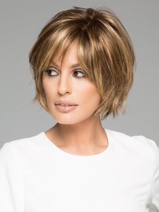ECHO by Ellen Wille in LIGHT BERNSTEIN ROOTED | Light Auburn, Light Honey Blonde, and Light Reddish Brown Blend and Dark Roots PPC MAIN IMAGE