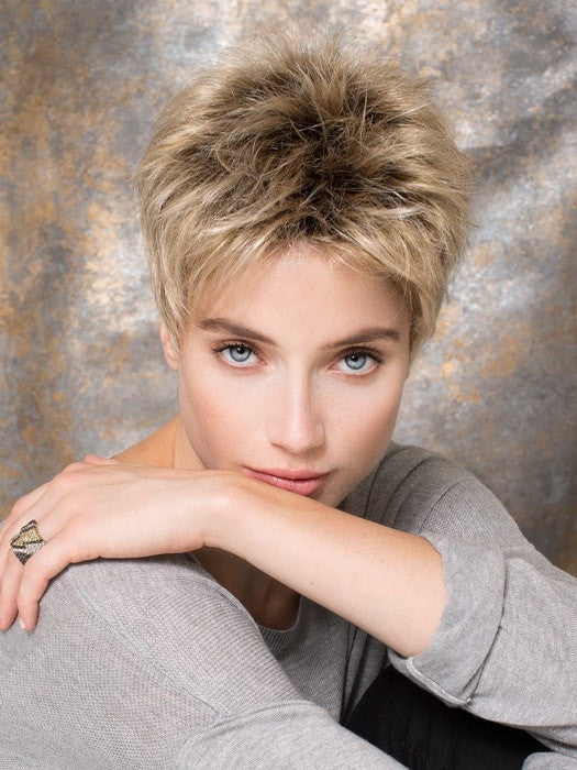 The Ellen Wille Golf is a short rebellious wig with loads of personality and femininity | Color: Sandy Blonde Rooted PPC MAIN IMAGE FB MAIN IMAGE