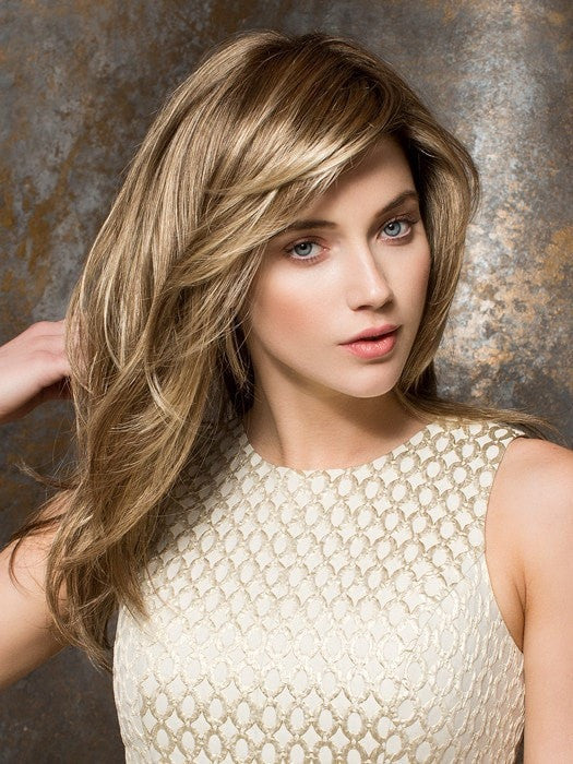 Long New by Ellen Wille | Bang has been trimmed and styled for the photo | Color: Dark Sand Rooted