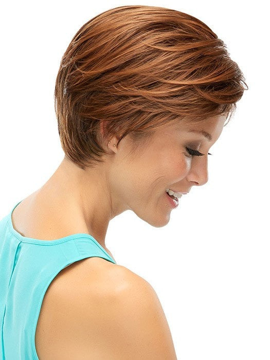 Comb the layers back or place them behind the ear | Color: 4/27/30
