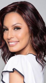 JULIANNE LITE PETITE by Jon Renau in FS2V/31V CHOCOLATE CHERRY | Black/Brown Violet, Medium Red/Violet Blend with Red/Violet Bold Highlights