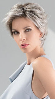 SATIN by Ellen Wille in SILVER-BLONDE-ROOTED | Medium Honey Blonde, Light Ash Blonde, and Lightest Reddish Brown blend with Dark Roots PPC MAIN IMAGE FB MAIN IMAGE