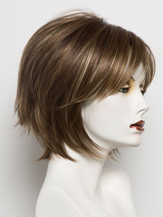 ALMOND SPICE R | Rooted Dark Brown with Medium Brown Base with Honey and Platinum Blonde Highlights
