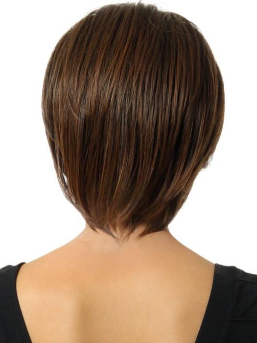 This face-framing, layered cut has smooth, below-the-cheek sides that beautifully blend into a below-the-collar nape