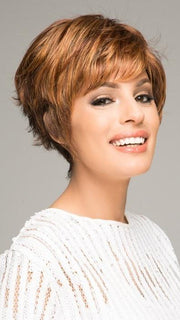 SPARKLE PETITE by Raquel Welch in R3329S+ GLAZED AUBURN | Rich Dark Auburn with Pale Ginger Blonde Highlights